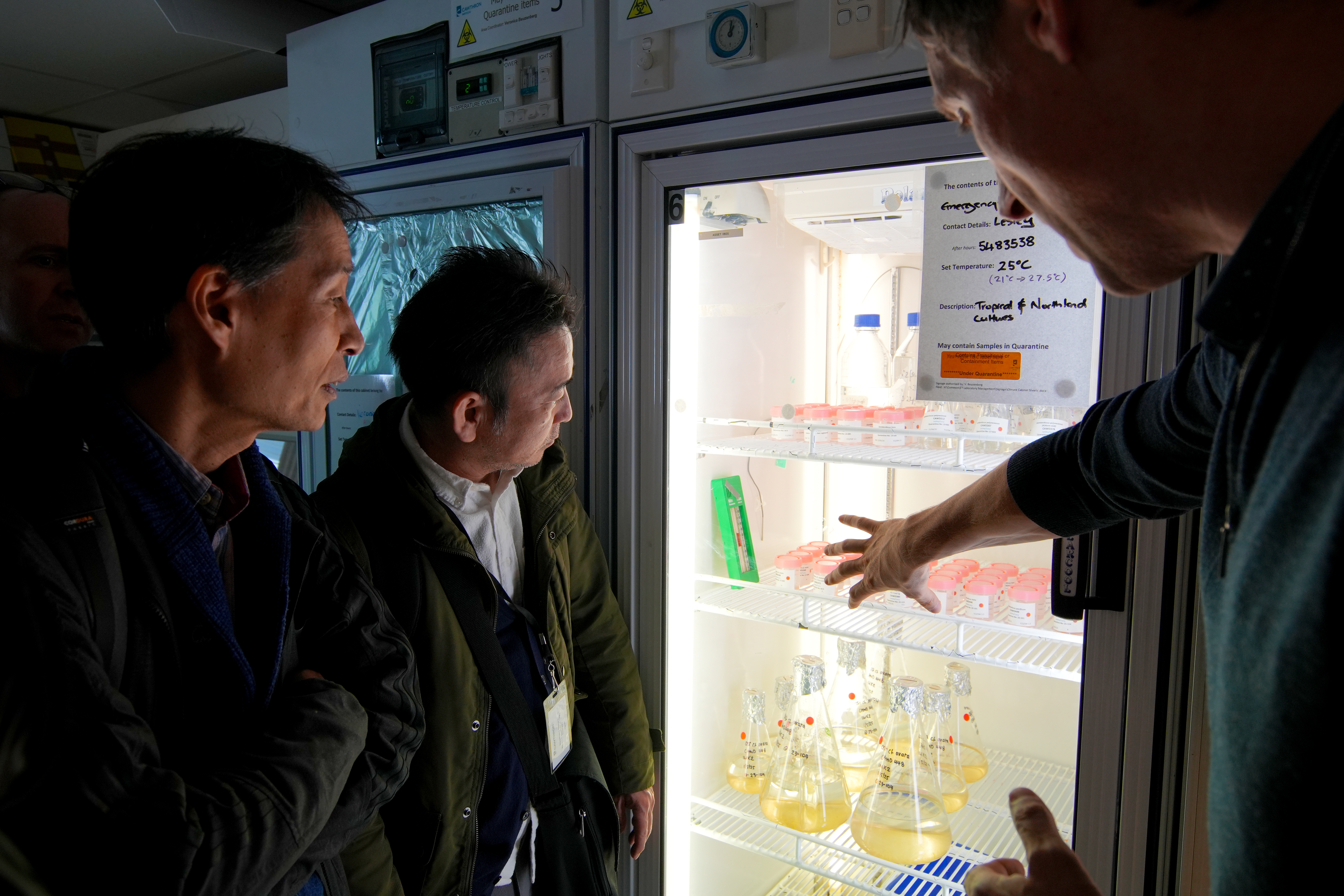 From left_ Prof Masao Adachi, Kochi University, Japan, Dr Naomasa Oshiro, National Institute of Health Sciences, Japan & Dr Sam Murray, Cawthron Institute